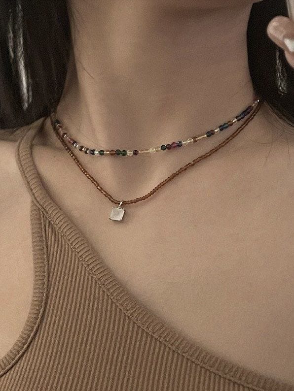 Brown Double stack boho neck piece