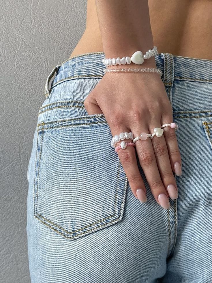 Pearly beaded handrings