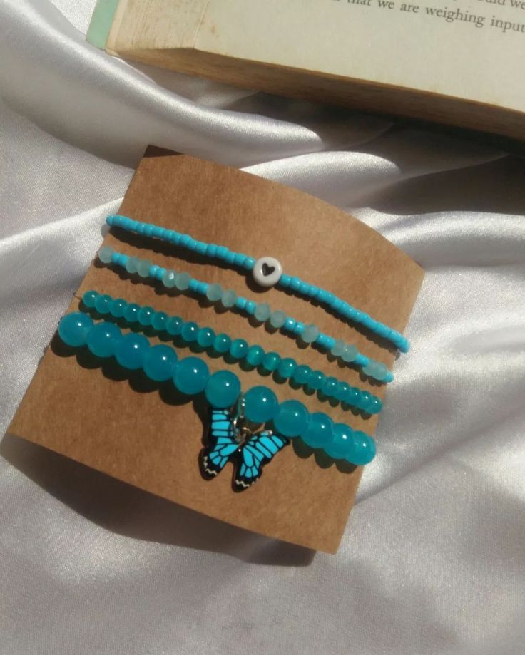 beach blue boho bracelet stack