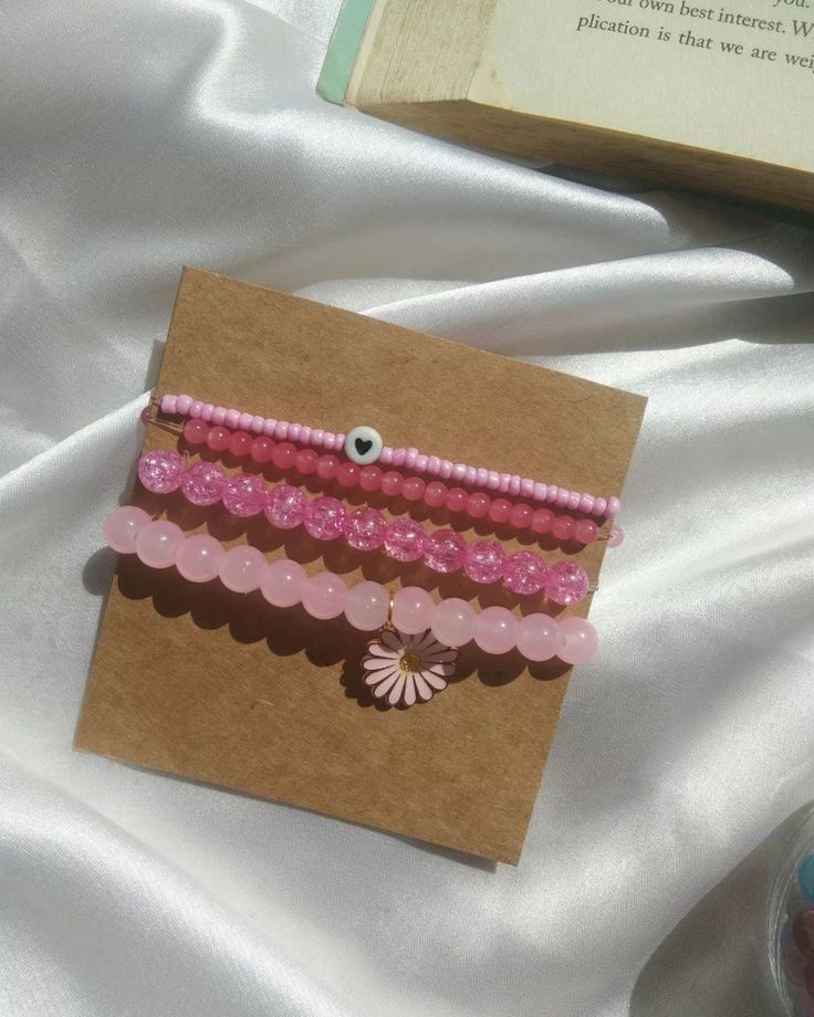 pink boho bracelet stack